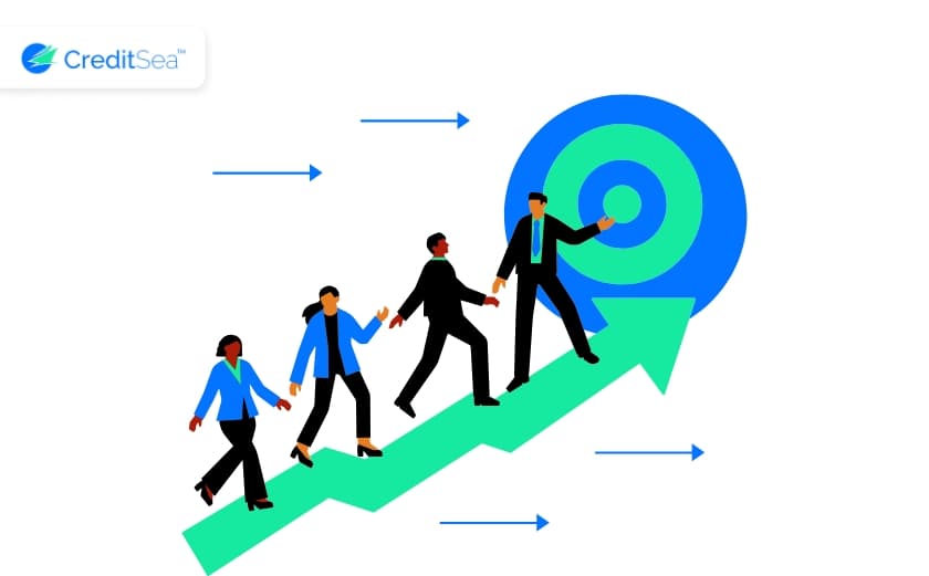Entrepreneur receiving business loan approval illustration