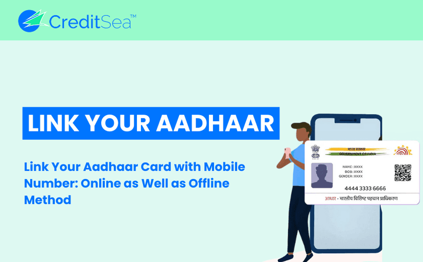 A person linking Aadhaar with a mobile number online.