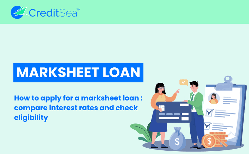 A student reviewing documents for a marksheet loan application.
